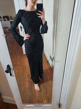 Realisation Par Black Midnight Rose The Gia Maxi Silk Dress